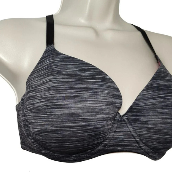 Victorias Secret Wear Everywhere Lightly Lined Bra Women Size 32DD Heather Black - Picture 2 of 10